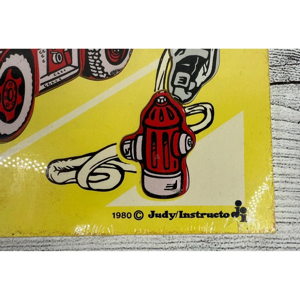 Vintage Judy Instructo‎ Wood Puzzle 1980 Fire Engine
